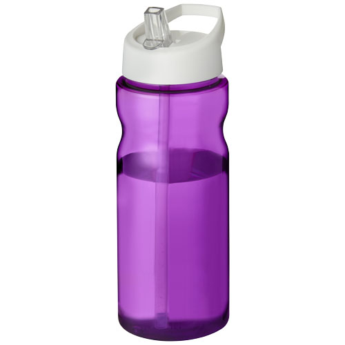 Bouteille de sport à couvercle 650ml personnalisée H2O Active® Base Violet et Blanc